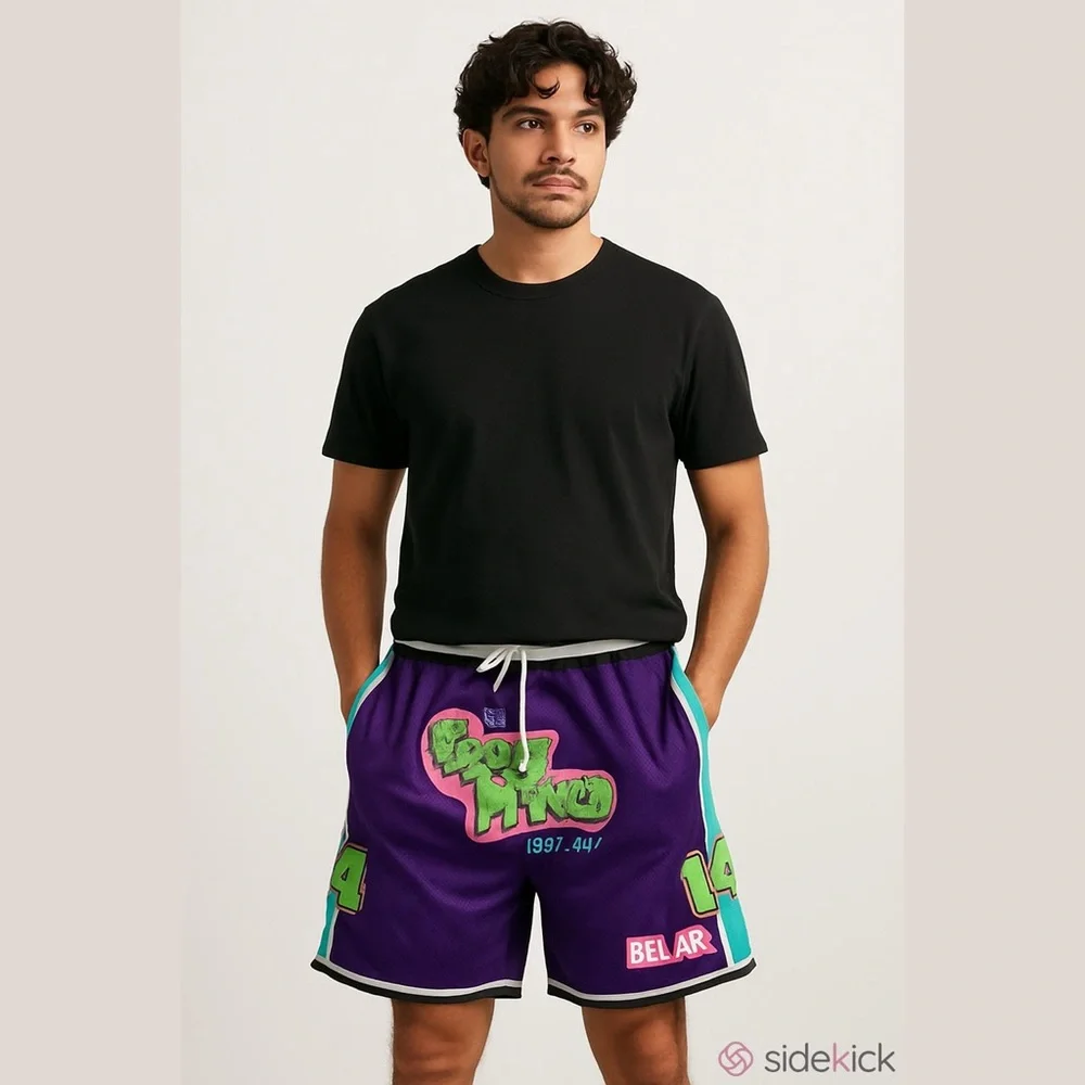 Men’s The Fresh Prince of Bel-Air Purple Logo Shorts Size 3XL. New with Tags! - Picture 13 of 13